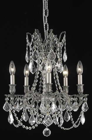 ZC121-9205D18PW/EC By Regency Lighting Rosalia Collection 5 Light Chandeliers Pewter Finish