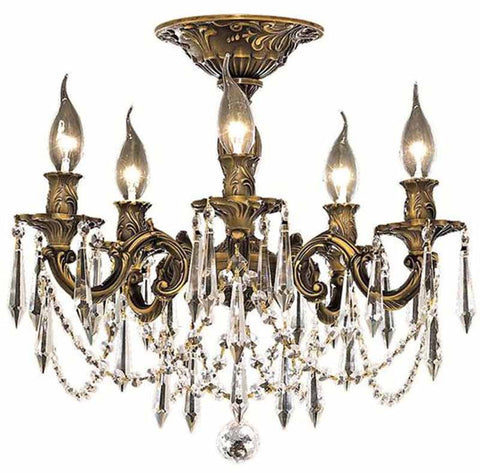 ZC121-9205F18AB/EC By Regency Lighting - Rosalia Collection Antique Bronze Finish 5 Lights Flush Mount