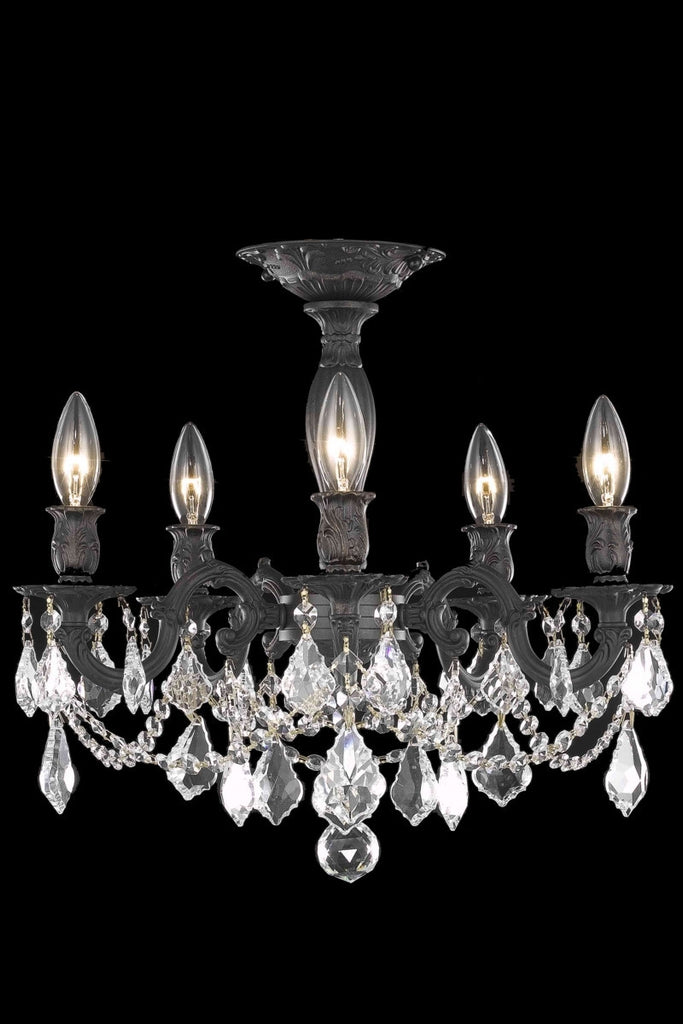 ZC121-9205F18DB/EC By Regency Lighting Rosalia Collection 5 Light Chandeliers Dark Bronze Finish