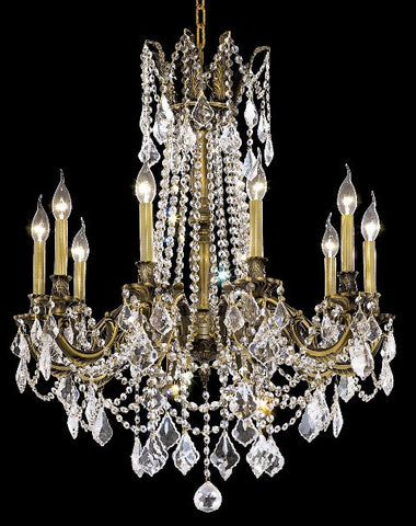 C121-9210D28AB/EC By Elegant Lighting Rosalia Collection 10 Lights Chandelier Antique Bronze Finish