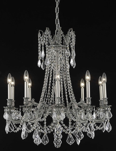 ZC121-9210D28PW/EC By Regency Lighting Rosalia Collection 10 Light Chandeliers Pewter Finish