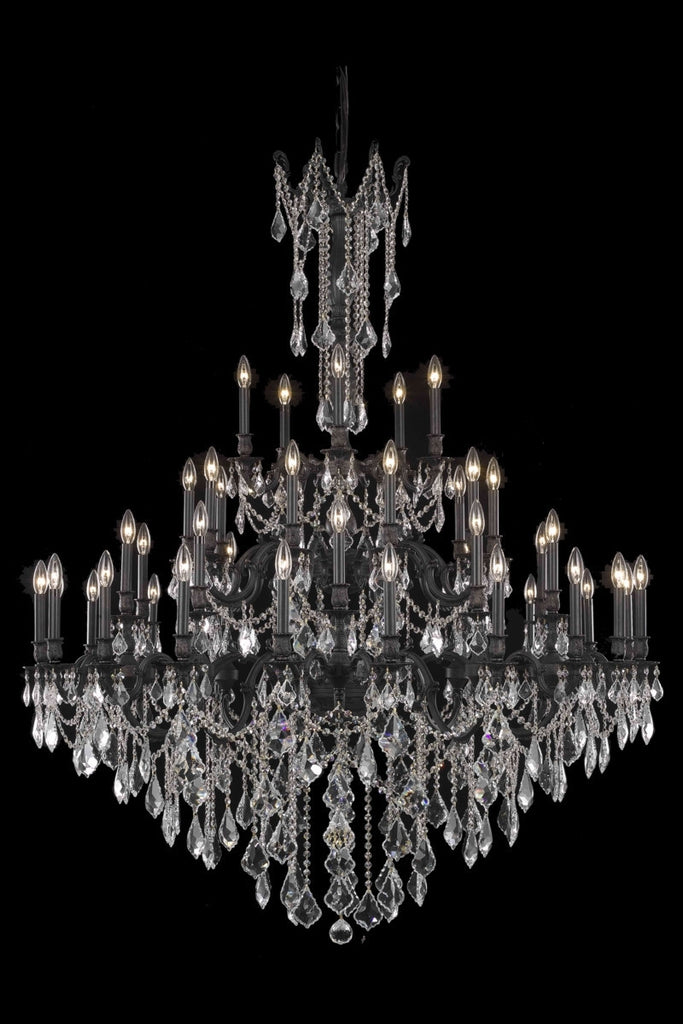 C121-9245G54DB/RC By Elegant Lighting Rosalia Collection 45 Light Chandeliers Dark Bronze Finish