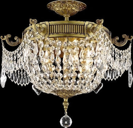 C121-9306F18FG/RC By Elegant Lighting Esperanza Collection 6 Lights Flush Mount French Gold Finish