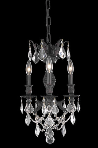 ZC121-9503D13DB/EC By Regency Lighting Marseille Collection 3 Lights Chandelier Dark Bronze Finish