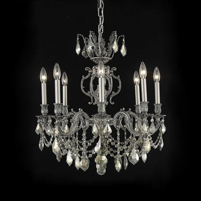 C121-9508D24DB-GS/RC By Elegant Lighting Marseille Collection 8 Lights Chandelier Dark Bronze Finish