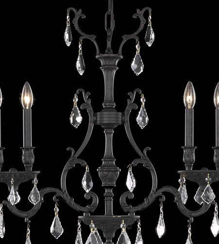 C121-9604D26DB+SH-1E31S/RC By Elegant Lighting Monarch Collection 4 Light pendant Dark Bronze Finish