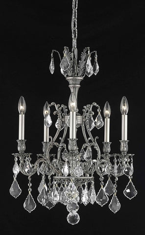 ZC121-9605D21PW/EC By Regency Lighting Monarch Collection 5 Light Chandeliers Pewter Finish