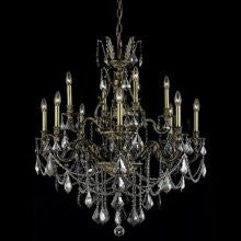 C121-9612D35DB-GS/RC By Elegant Lighting Monarch Collection 12 Lights Chandelier Dark Bronze Finish