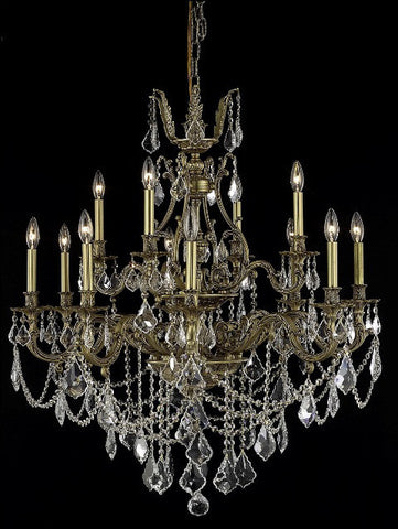 C121-9612D35FG/RC By Elegant Lighting Monarch Collection 12 Light Chandeliers French Gold Finish