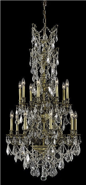 C121-9616D27AB/RC By Elegant Lighting Monarch Collection 16 Light Chandeliers Antique Bronze Finish