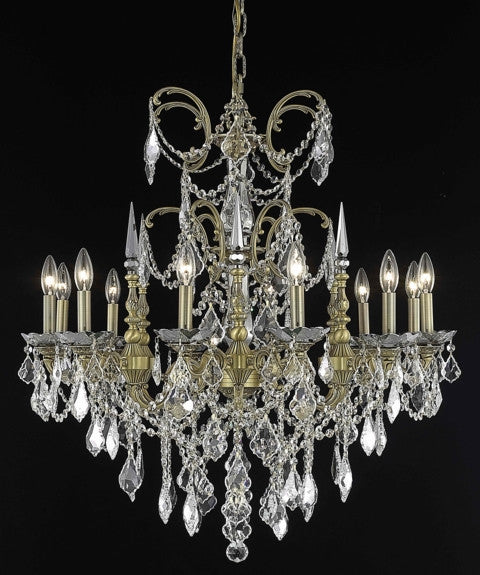 ZC121-9712D32FG/EC By Regency Lighting Athena Collection 12 Light Chandeliers French Gold Finish