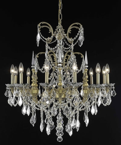 ZC121-9712D32FG/EC By Regency Lighting Athena Collection 12 Light Chandeliers French Gold Finish