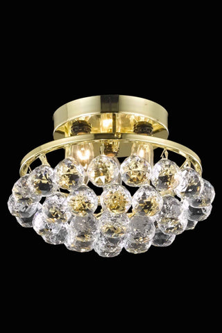 ZC121-V9805F10G/RC By Elegant Lighting Corona Collection 3 Light Flushmount Chrome Finish