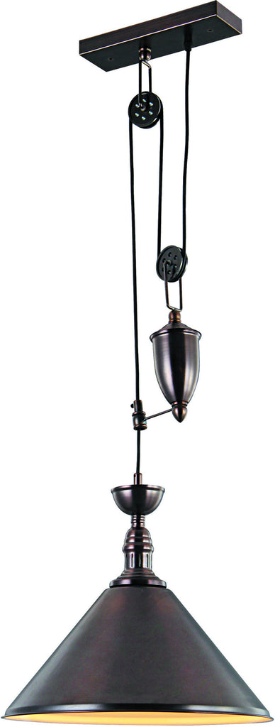 C121-PD1242 By Elegant Lighting - Industrial Collection Black Finish 1 Light Pendant lamp