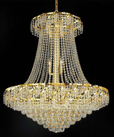 ZC121-VECA1D30G/RC By Elegant Lighting - Belenus Collection Gold Finish 18 Lights Dining Room