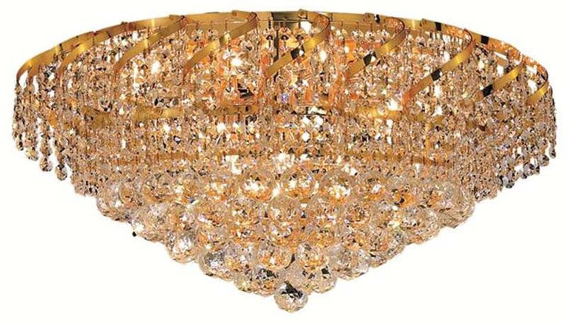 ZC121-VECA1F26G/RC By Elegant Lighting - Belenus Collection Gold Finish 10 Lights Flush Mount