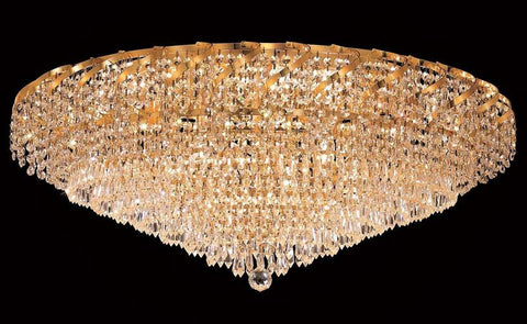 C121-ECA4F36G/RC By Elegant Lighting - Belenus Collection Gold Finish 28 Lights Flush Mount