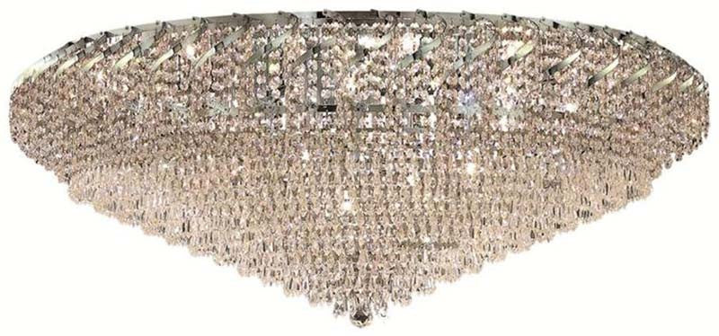 C121-ECA4F48C/RC By Elegant Lighting - Belenus Collection Chrome Finish 36 Lights Flush Mount