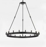 Wrought Iron Vintage Barn Metal Castile One Tier Chandelier Chandeliers Industrial Loft Rustic Lighting W 38" H 40" - G7-3428/18