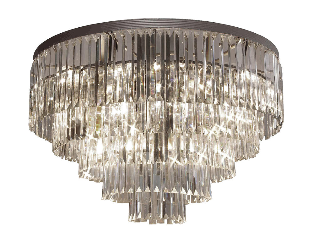 Palladium Empress Crystal (Tm) Glass Fringe Chandelier Flush Chandeliers Lighting - G7-Flush/1157/17