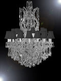 Maria Theresa Crystal Lighting Chandeliers Dressed With Crystal H 50" W 37" W... - G83-Sc/Blackshade/Cs/2232/24+1Sw