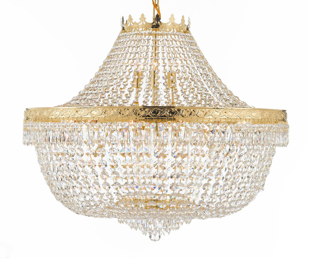 Nail Salon French Empire Crystal Chandelier Chandeliers Lighting - Great for the Dining Room, Foyer, Entryway, Family Room, Bedroom, Living Room and More! H 30" W 36" 25 Lights - G93-H30/CG/4199/25