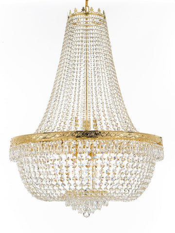 Nail Salon French Empire Crystal Chandelier Chandeliers Lighting - Great for the Dining Room, Foyer, Entryway, Family Room, Bedroom, Living Room and More! H 50" W 36", 25 Lights - A500-H50/CG/4199/25