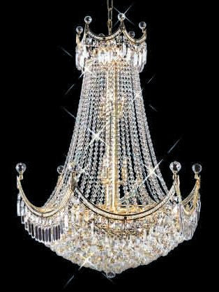 ZC121-V8949D30G By REGENCY - Corona Collection 24k Gold Plated Finish Chandelier