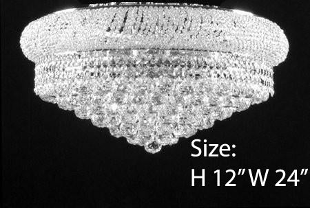 Flush Empire Crystal Chandelier Lighting 12X24 - F93-Silver/Flush/542/15