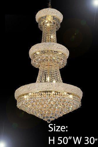 French Empire Crystal Chandelier H50" X W30" - Perfect For An Entryway Or Foyer - A500-541/24