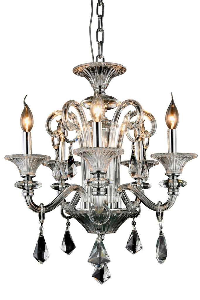 ZC121-7871D20C/RC - Regency Lighting: Aurora 5 light Silver Shade Chandelier Clear Royal Cut Crystal