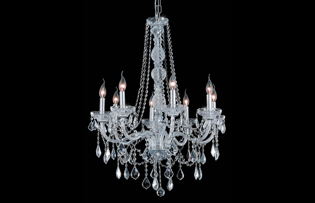 C121-7858D28C/RC - Regency Lighting: Verona 8 light Chrome Chandelier Clear Royal Cut Crystal