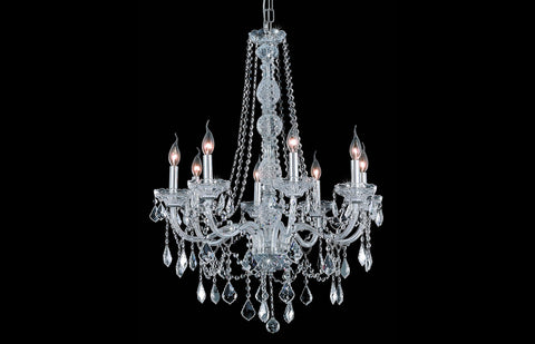 C121-7858D28C/EC - Regency Lighting: Verona 8 light Chrome Chandelier Clear Elegant Cut Crystal