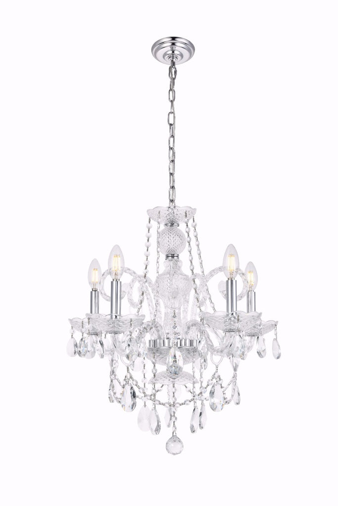 C121-7835D20C/RC - Regency Lighting: Princeton 5 light Chrome Chandelier Clear Royal Cut Crystal