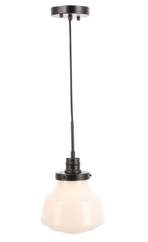 ZC121-LD6255BK - Living District: Lyle 1 light Black and frosted white glass pendant