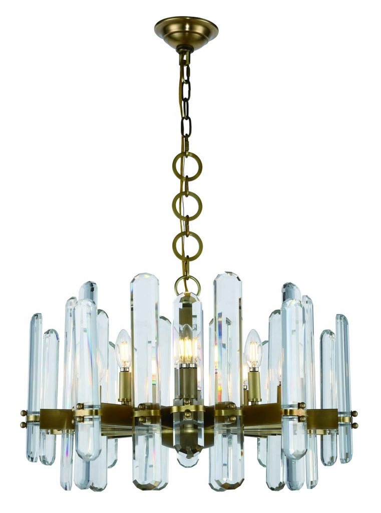 ZC121-1530D25BB/RC - Urban Classic: Lincoln 10 light Burnished Brass Chandelier Clear Royal Cut Crystal