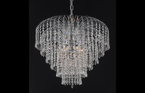 C121-6801D25C/RC - Regency Lighting: Falls 6 light Chrome Chandelier Clear Royal Cut Crystal