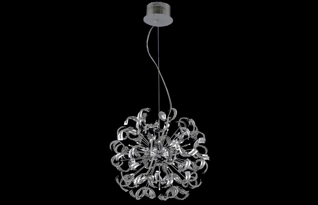 C121-2068D27C/EC - Regency Lighting: Tiffany 25 light Chrome Chandelier Clear Elegant Cut Crystal