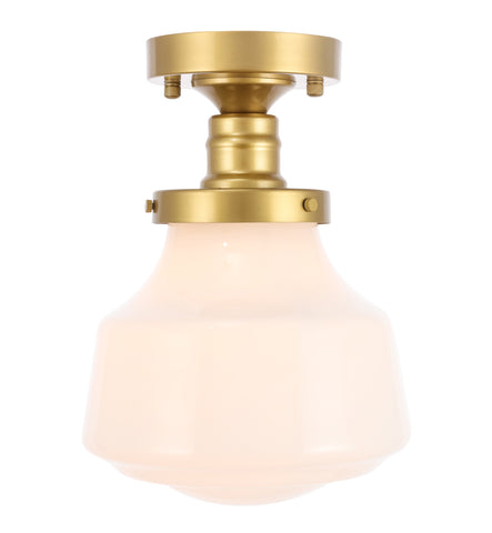 ZC121-LD6251BR - Living District: Lyle 1 light Brass and frosted white glass Flush mount