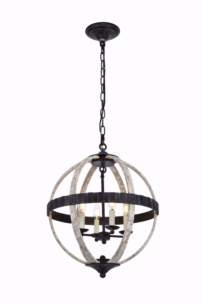 ZC121-1503D18IW - Urban Classic: Orbus 4 light Ivory wash & Steel grey Pendant