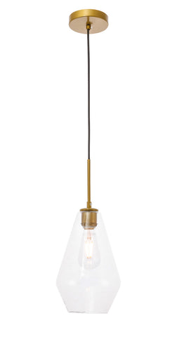 ZC121-LD2260BR - Living District: Gene 1 light Brass and Clear glass pendant