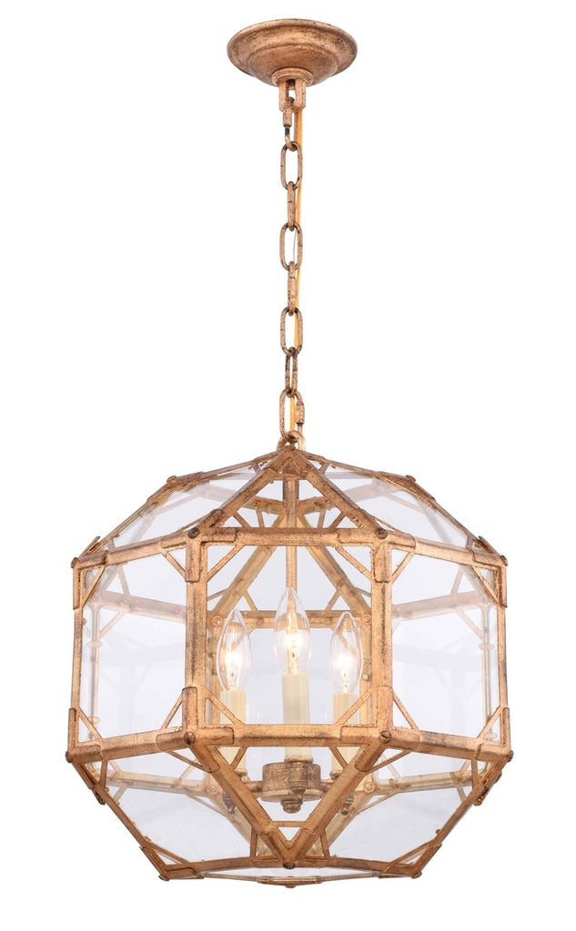 ZC121-1514D14GI - Urban Classic: Gordon 3 light Golden Iron Pendant