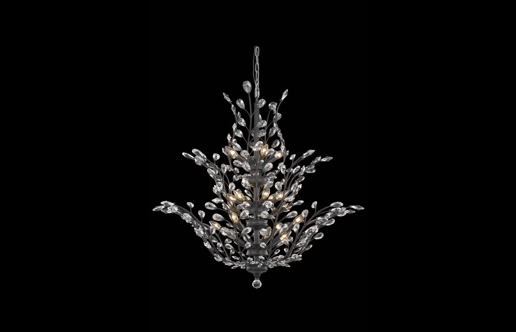 C121-2011G41DB/EC - Regency Lighting: Orchid 18 light Dark Bronze Chandelier Clear Elegant Cut Crystal