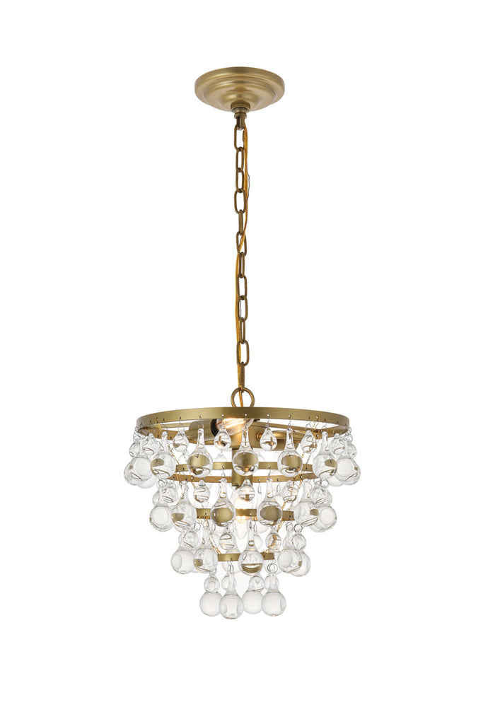 ZC121-LD5016D13BR - Living District: Kora 3 light Brass Pendant