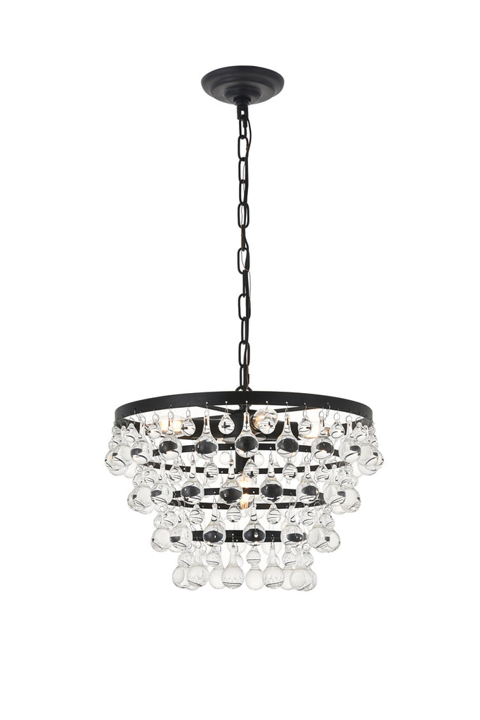 ZC121-LD5016D17BK - Living District: Kora 5 light Black Pendant