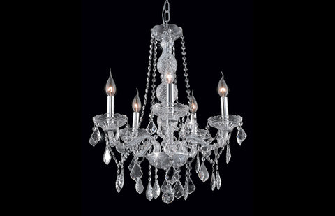 C121-7855D21C/EC - Regency Lighting: Verona 5 light Chrome Chandelier Clear Elegant Cut Crystal