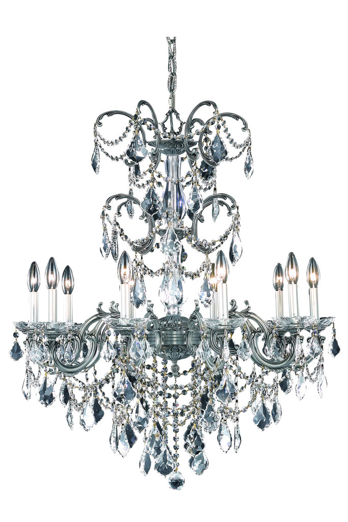 ZC121-9710D29PW/RC - Regency Lighting: Athena 10 light Pewter Chandelier Clear Royal Cut Crystal