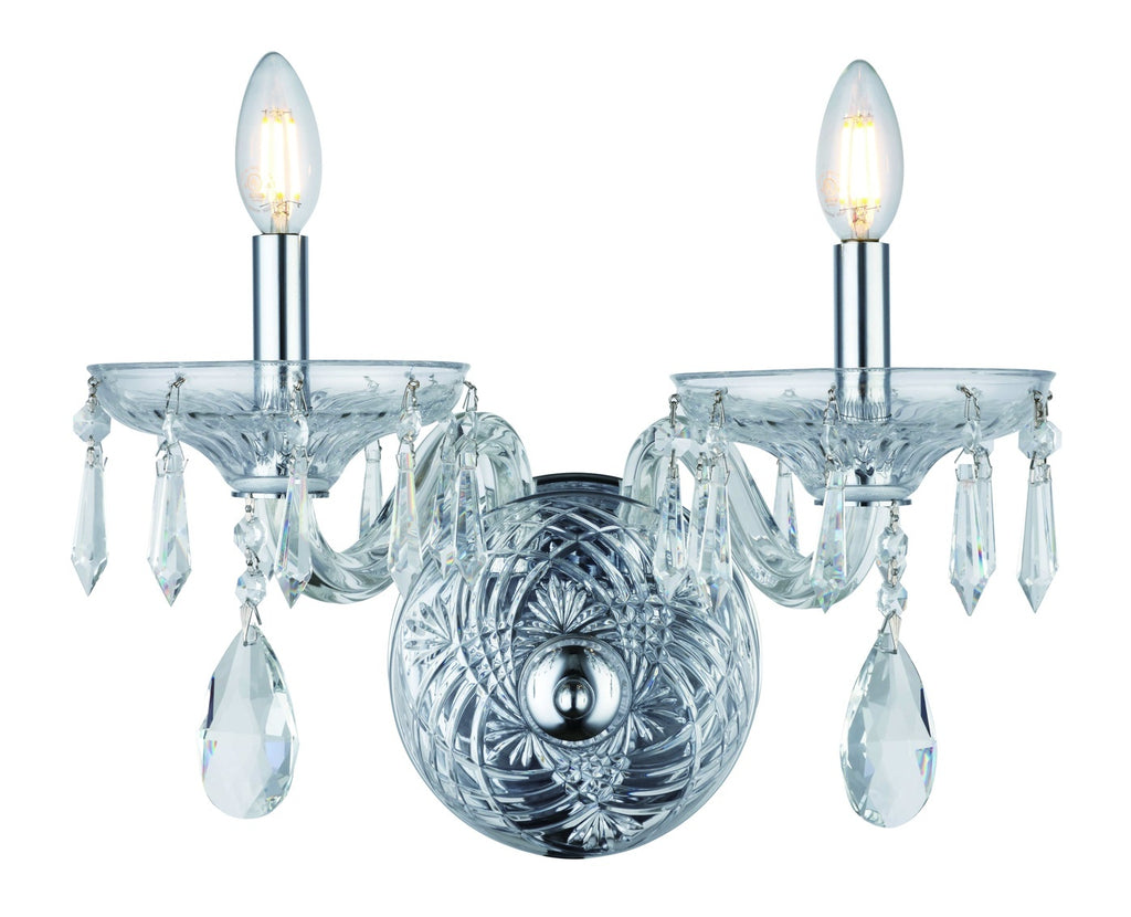 ZC121-7873W15C/RC - Regency Lighting: Elliott 2 light Chrome & Clear Wall Sconce Clear Royal Cut Crystal