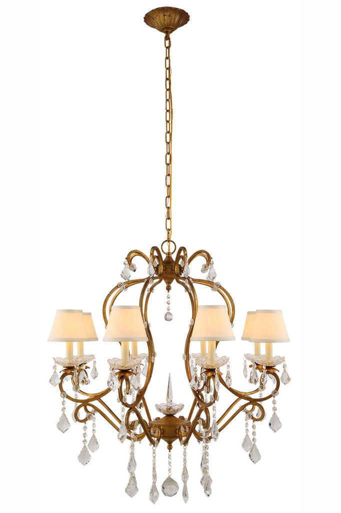 ZC121-1471D31GI - Urban Classic: Diana 8 light Golden Iron Chandelier Clear Royal Cut Crystal