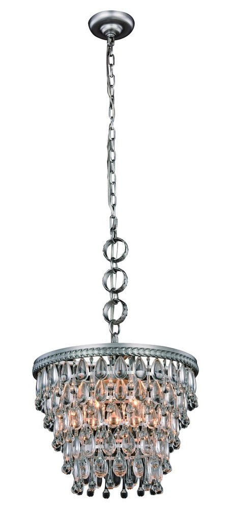 ZC121-1219D16AS/RC - Urban Classic: Nordic 4 light Antique Silver Pendant Clear Royal Cut Crystal